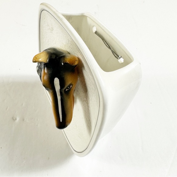 Vintage Grantcrest Japan Dog Plaque MCM Retro Wall Pocket Decor Collie Kitsch - Picture 11 of 13